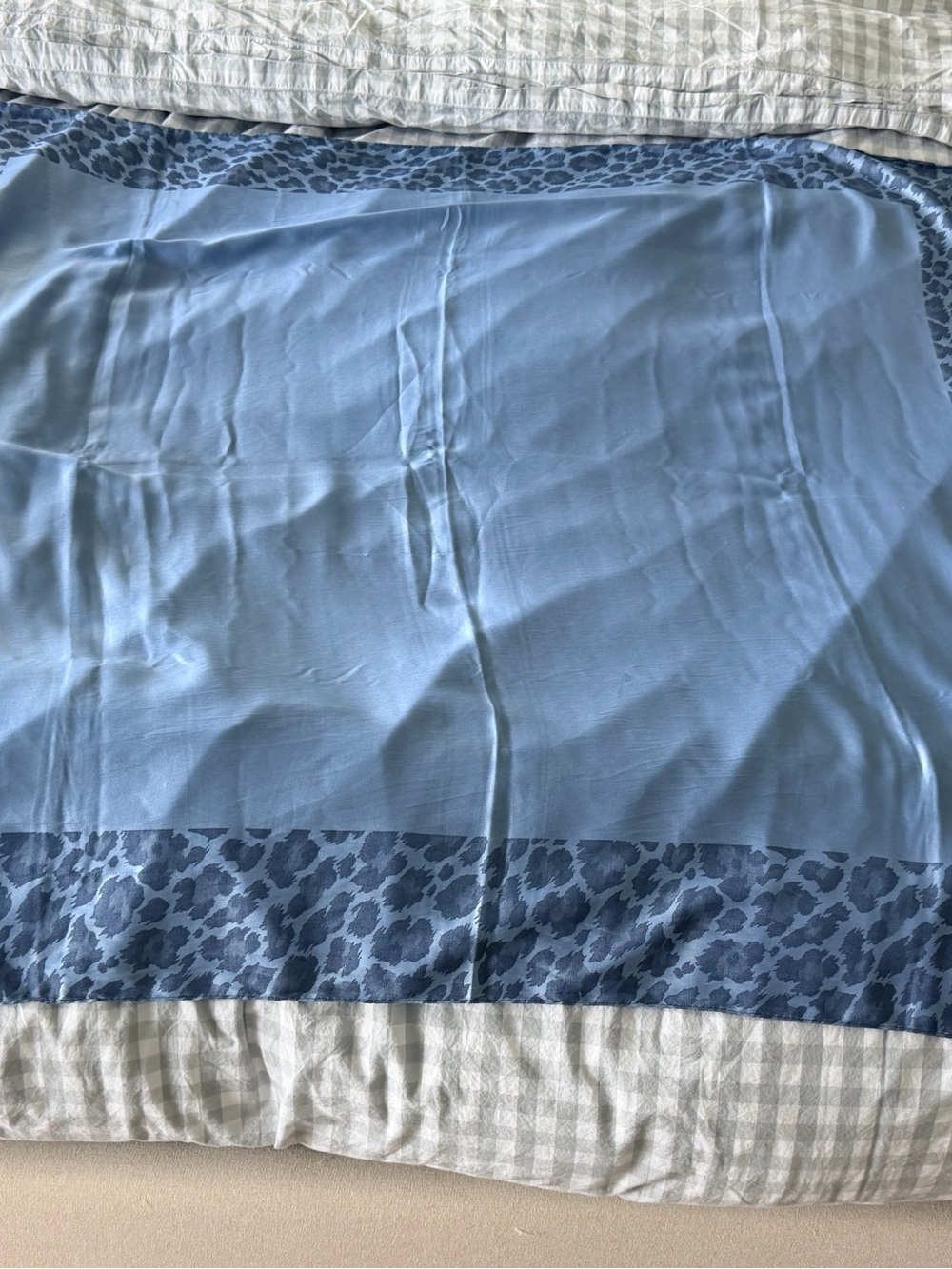 Blue Leopard Square Scarf - Unbranded